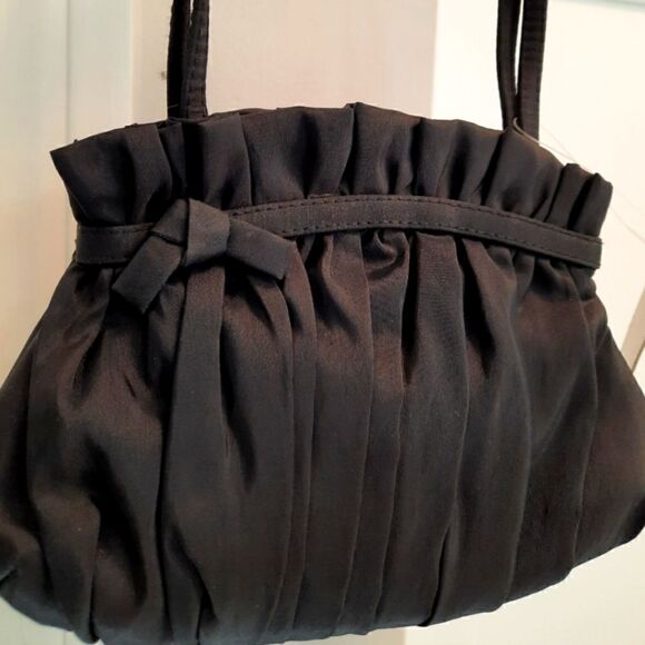 NWT Mini Bag Black Satin Crossbody or Wristlet - Picture 3 of 8